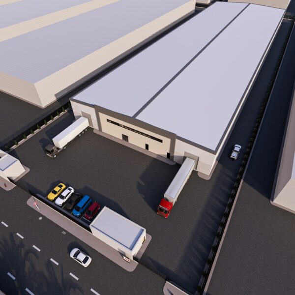 المنطقة الداخلية الواسعة لمصنع قصر العالمية للأثاث في الخرج، تظهر نظام شفط الغبار المركزي والهيكل المعدني الذي نفذته إسنادكو.