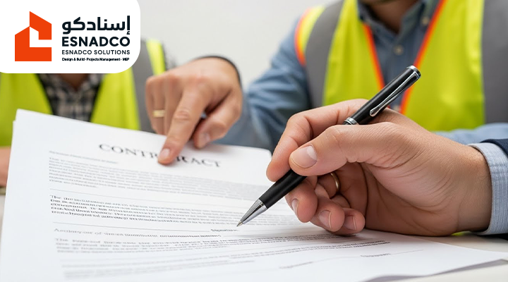 مراجعة عقد مقاول بناء في الرياض لتجنب التكاليف الخفية.